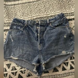 SIZE 14 dark wash jean shorts